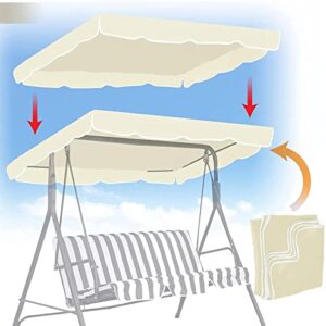 Swing Canopy Replacement Top,Outdoor Swing Canopy Replacement Cover,3 Seats Patio Swings with canopySun Protection Cover 210D Waterproof and UV Resistant(47" D x 75" W x 9" H)