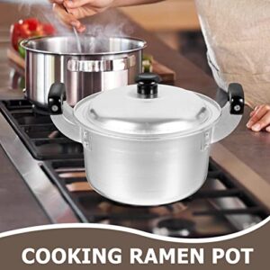 Stock Pot with Lid Korea Ramen Pot Noodle Cooking Pot Kitchen Stock Pot Congee Cookware Saucepan Ramyun Pot with Handle for Soup Milk Butter Stew Pasta Korean Noodle Pot