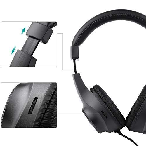 LINXING Wired Stereo Headphones Over-Ear Headset with 50mm Driver 6.5mm Plug for Recorg ing Music Appreciation Black (NOT for PC)