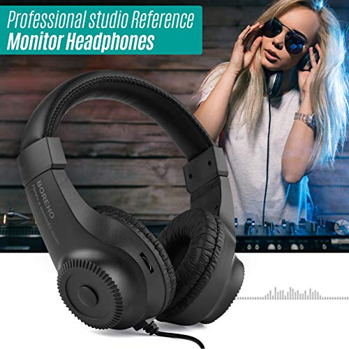 LINXING Wired Stereo Headphones Over-Ear Headset with 50mm Driver 6.5mm Plug for Recorg ing Music Appreciation Black (NOT for PC)