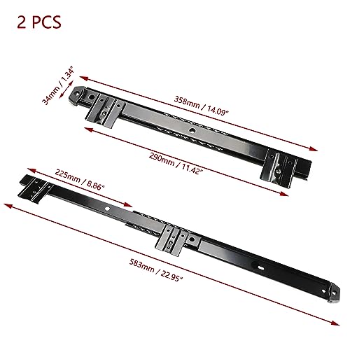 KUMGROT Black Keyboard Slides 14 Inches Keyboard Tray Under Desk Slides Computer Drawer Tray Accessories Keyboard Drawer Slides with Adjustable Height Bracket