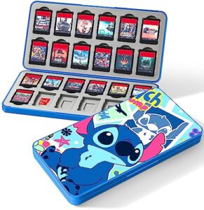 xinocy for nintendo switch game case with 24 game holder slots and 24 sd micro card slots for nintendo switch/lite/oled,cute cartoon games cartridge cases for boys kids girls kawaii storage box, sitsd
