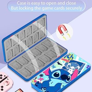 Xinocy for Nintendo Switch Game Case with 24 Game Holder Slots and 24 SD Micro Card Slots for Nintendo Switch/Lite/OLED,Cute Cartoon Games Cartridge Cases for Boys Kids Girls Kawaii Storage Box, SitSd