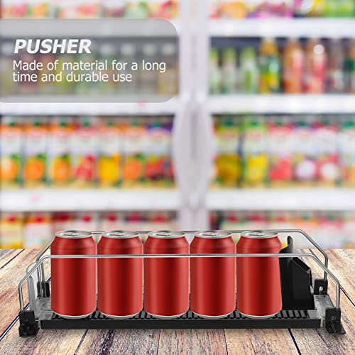 Vending Machine Pusher Glide Soda Can Dispenser for Refrigerator, Automatic Drink Dispenser Self-Pushing Fridge Drink Organizer Holds up to 5 Cans, 14 Inch Length Drink Pusher Tray