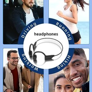 WETCEAOM Bone Conduction Headphones Bluetooth 5.3, Open-Ear Headphones Wireless IPX6 Waterproof Headphones with Microphones,Type-C Charging,Sport Headphones for Running,Cycling,Driving