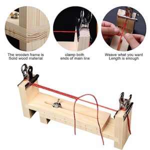 HOMURY Wooden Jig Bracelet Maker: Three Legs Bracelet Braiding Tool with Clamp Wooden Jig Bracelet Maker Hand Knitting Accessory Bracelet Maker, Adjustable Hand Knitting Bracelet Jig for DIY Bracelet