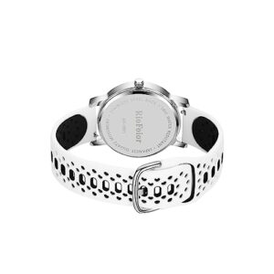 RioFoior Nurse Watch for Nurse,Nursing Student,Medical Professionals,Doctors,with Variety Colors,Second Hand and 24 Hour,Easy to Read Waterproof Watch（White-Black）