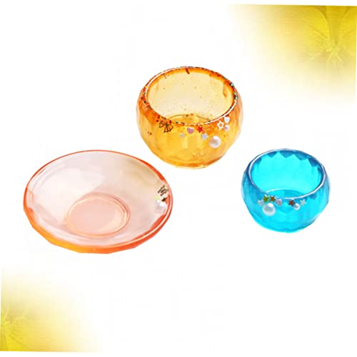 COHEALI 3pcs Silicone Tray Resin Tray Resin Molds Silicone Resin Mold Containers Mini Bowl Silicone Crystal Drop Mold DIY Dish Mold Delicate Silicone Molds Epoxy Resin Silicone Bowl Dishes