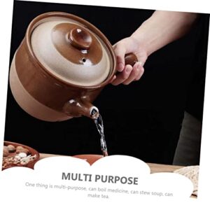 HEMOTON Korean Hot Pot Korean Clay Pot Japanese Tea Pot Earthen Cooking Pot Chinese Medicine Cooker Chinese Herbal Casserole Medicine Boiling Pot Chinese Medicine Pot Chinese Pots Milk Pot