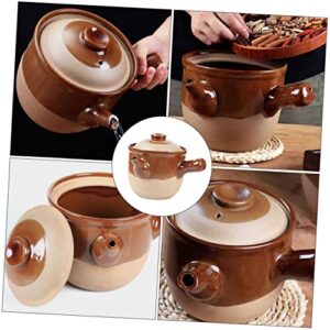 HEMOTON Korean Hot Pot Korean Clay Pot Japanese Tea Pot Earthen Cooking Pot Chinese Medicine Cooker Chinese Herbal Casserole Medicine Boiling Pot Chinese Medicine Pot Chinese Pots Milk Pot