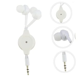 UKCOCO Wired Headphones Noise Cancelling Headphones Wired Ear Buds Headphone Wrap Noise Canceling Headphones Retractable Headphones Earplugs Earphone Soundproof Plug Sponge White