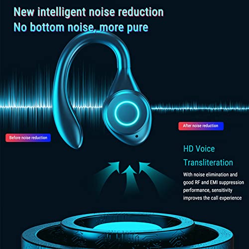Wireless Earbuds Noise Cancelling Bluetooth 5.3 Headphones with Charging Case and Cool Light Dual Mode Gaming Headset Low Latency Headphones with Earhooks Open Ear Headphones Premium Sound Earphones