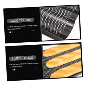 UPKOCH Baking Pan 1pc Three Groove Mold French Bread Loaf French Bread Pan Household Gadgets Kitchen Baking Tool French Pan Rack Bread Baking Tray Three-slot Baking Mold Italy