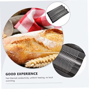 UPKOCH Baking Pan 1pc Three Groove Mold French Bread Loaf French Bread Pan Household Gadgets Kitchen Baking Tool French Pan Rack Bread Baking Tray Three-slot Baking Mold Italy