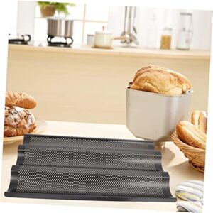 UPKOCH Baking Pan 1pc Three Groove Mold French Bread Loaf French Bread Pan Household Gadgets Kitchen Baking Tool French Pan Rack Bread Baking Tray Three-slot Baking Mold Italy