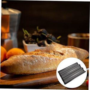 UPKOCH Baking Pan 1pc Three Groove Mold French Bread Loaf French Bread Pan Household Gadgets Kitchen Baking Tool French Pan Rack Bread Baking Tray Three-slot Baking Mold Italy