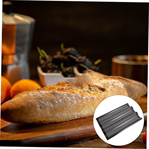 UPKOCH Baking Pan 1pc Three Groove Mold French Bread Loaf French Bread Pan Household Gadgets Kitchen Baking Tool French Pan Rack Bread Baking Tray Three-slot Baking Mold Italy