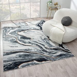 luxe weavers francesca collection 2180 blue 5x7 marble abstract area rug
