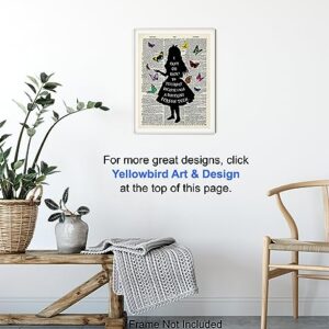 Alice in Wonderland Quote Art 11x14 - Funny Sayings Wall Decor - Alice in Wonderland Decor - Trendy Room Decor - Womens Bedroom Decor - Office Decoration - Inspirational Quotes - Lewis Carroll