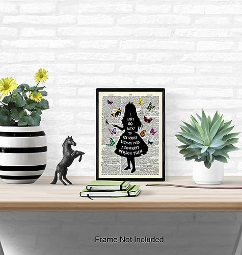 Alice in Wonderland Quote Art 11x14 - Funny Sayings Wall Decor - Alice in Wonderland Decor - Trendy Room Decor - Womens Bedroom Decor - Office Decoration - Inspirational Quotes - Lewis Carroll