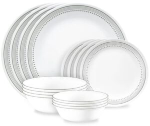 corelle® mystic gray 16-piece mugless dinnerware set, service for 4