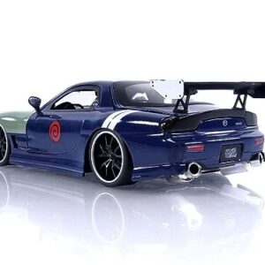 Jada Toys Naruto 1:24 1995 Mazda RX-7 Die-Cast Car & 2.75" Kakashi Hatake Figure, Blue,Green