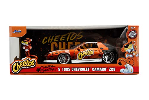 Jada Toys Cheetos 1:24 1985 Chevy Camaro Z28 Die-Cast Car & 2.75" Chester Cheetah Figure, Orange