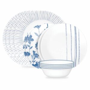 corelle® botanical stripes 12-piece dinnerware set, service for 4