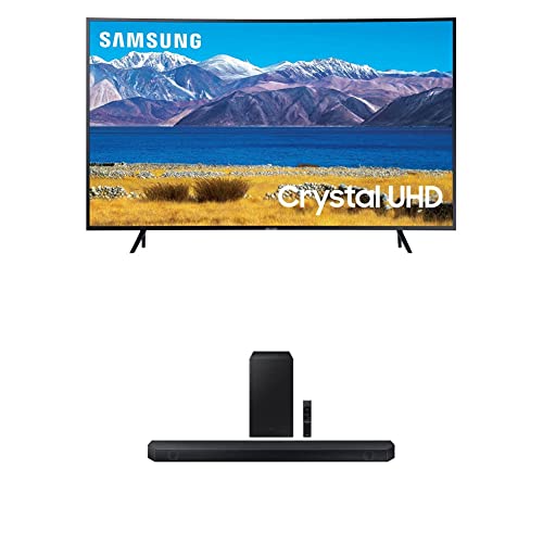 SAMSUNG 55-inch Class Curved UHD TU-8300 Series - 4K UHD HDR Smart TV with Alexa Built-in (UN55TU8300FXZA, 2020 Model) HW-Q600C 3.1.2ch Soundbar w/Dolby Audio, Q-Symphony, (Newest Model)