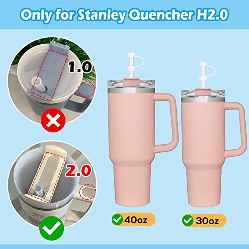 6pcs Spill Proof Stopper Silicone for Stanley Cup H2.0 FlowState Tumbler 30oz 40oz with Straw Cover Sets,Round Leak Stoppers and Square Spill Stoppers