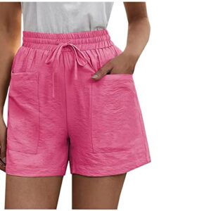 vifucz j-l73 hot pink teen girls loose fit shorts gauze linen pants shorts lounge high waisted flared bell bottom boot cut 2023 bj 5xl