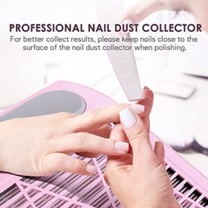 ZUZUXIA Powerful 80W Nail Dust Collector for Acrylic Nails Fan Vent Vacuum Duster Collecter with 2 Reusable Filters & 1 Brush