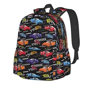 zisqerts racing car backpack 16 inches lightweight travel laptop backpack