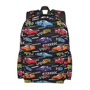 Zisqerts Racing Car Backpack 16 Inches Lightweight Travel Laptop Backpack