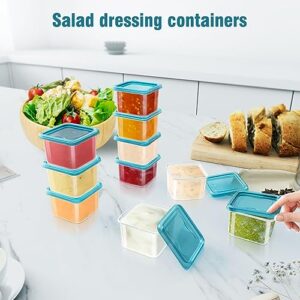 Mosville 10 PCS Small Containers with Lids, 4 OZ Airtight and Stackable Salad Dressing Container To Go and BPA Free Condiment Containers, Baby Food Containers Microwave & Dishwasher Safe……