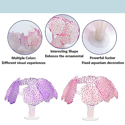 kathson 6 Pack Glowing Fish Tank Decorations Silicone Glow Aquarium Decor Simulation Plants Coral Jellyfish Artificial Horn Coral Fluorescence Soft Sea Anemone Coral Plant Fish Tank Glow Ornaments