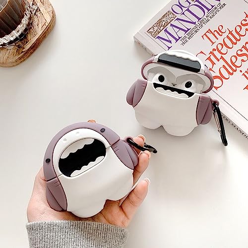 Cute Shark Case for Airpods Pro/Pro 2 Gen Cases 2022, Funny 3D Cartoon Kawaii Cool Cover with Cleaning Kit & Keychain for Apple Airpod Pro 2nd/1st Generation for Boys Girls Kids Teen, Shark