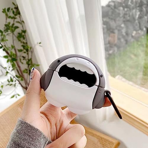 Cute Shark Case for Airpods Pro/Pro 2 Gen Cases 2022, Funny 3D Cartoon Kawaii Cool Cover with Cleaning Kit & Keychain for Apple Airpod Pro 2nd/1st Generation for Boys Girls Kids Teen, Shark