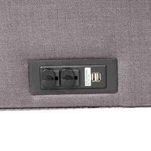 OUllUO Pull Out Sofa Bed Dual Plugs USB Ports, 2-in-1 Convertible Loveseat Sofa Couch Sleeper with Folding Mattress, Modern 2 Seat Small Sofa Couch for Living Room Apartment Guest Bedroom,Gray