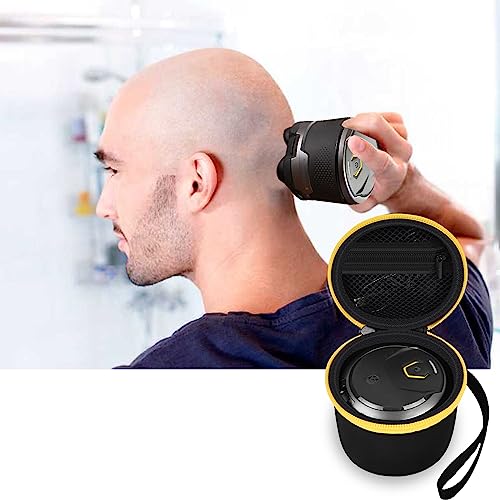 Hard Case Compatible with Microtouch Titanium Head Shavers for Bald Men, Travel Electric Razor Storage Box with Mesh Pocket, Portable Rotary Beard Trimmer Holder for Grooming Kit (Bag Only)-Black