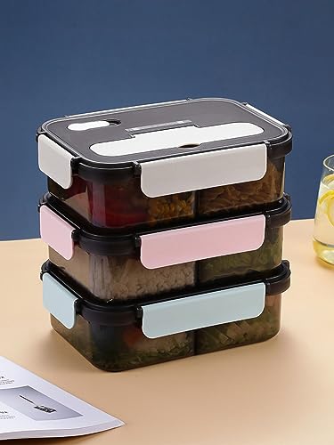 Bento Box Adult Lunch Box, 1600ML Bento Lunch Containers for Adults, Modern Minimalist Design Bento Box with Utensil, Leak-Proof Lunchbox Bento Box for Dining Out, Work, Picnic, Pink