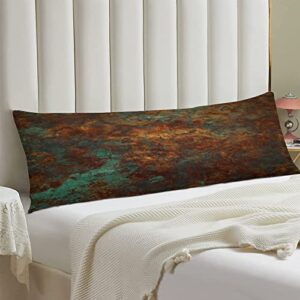 body pillow cover,beautiful verdigris oxidized copper background printed long pillow cases protector with zipper decor soft large covers cushion for beding,couch,sofa,home gift 20"x54"