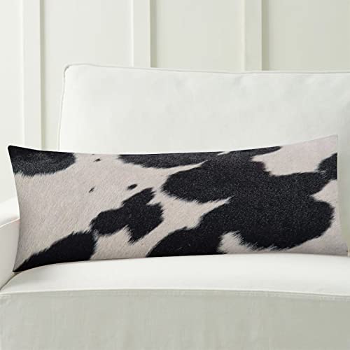 Body Pillow Cover,Cowhide Hair Cow Skin Black White Printed Long Pillow Cases Protector with Zipper Decor Soft Large Covers Cushion for Beding,Couch,Sofa,Home Gift 20"x54"