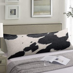 Body Pillow Cover,Cowhide Hair Cow Skin Black White Printed Long Pillow Cases Protector with Zipper Decor Soft Large Covers Cushion for Beding,Couch,Sofa,Home Gift 20"x54"