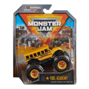 monster jam 2023 spin master 1:64 diecast truck series 30 trucks on duty fuel academy school bus
