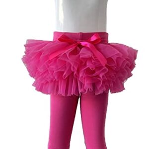 elamccor Baby Girls Tutu Leggings Infant Toddler Ankle Length Skirted Pants Footless Tights 0 Months-5T Hot Pink