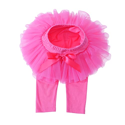 elamccor Baby Girls Tutu Leggings Infant Toddler Ankle Length Skirted Pants Footless Tights 0 Months-5T Hot Pink