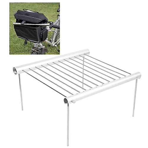 Portable Stainless Steel Burner Bracket,BBQ Grill, 12in Foldable Outdoor Gas Stove Pot Rack, Heat Resistance Burner Stove Stand with Screw Sleeve for Camping Barbecue Cooking Party