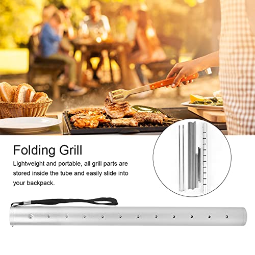 Portable Stainless Steel Burner Bracket,BBQ Grill, 12in Foldable Outdoor Gas Stove Pot Rack, Heat Resistance Burner Stove Stand with Screw Sleeve for Camping Barbecue Cooking Party