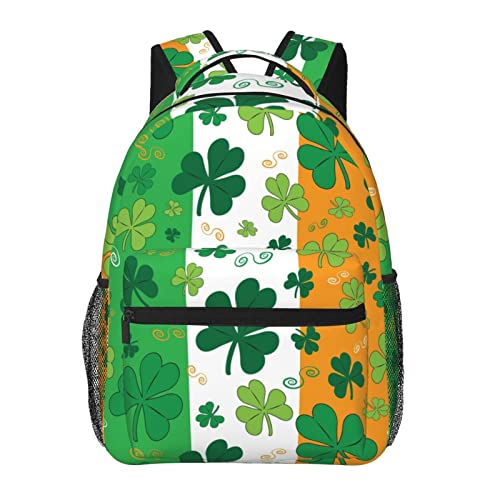 Juoritu St. Patrick's Day Backpacks, Laptop Backpacks for Travel Work Gifts, Lightweight Bookbags for Men and Women